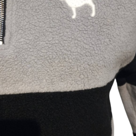 Victoria Secret PINK XS Fleece Stripe Pullover Quarter Zip Jacket - Picture 4 of 9